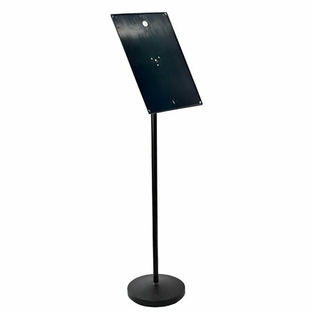 AZAR DISPLAYS Black Pedestal Sign Holder for Floor Swivel Frame for Portrait/Landscape on Straight Pole Stand 300357-BLK